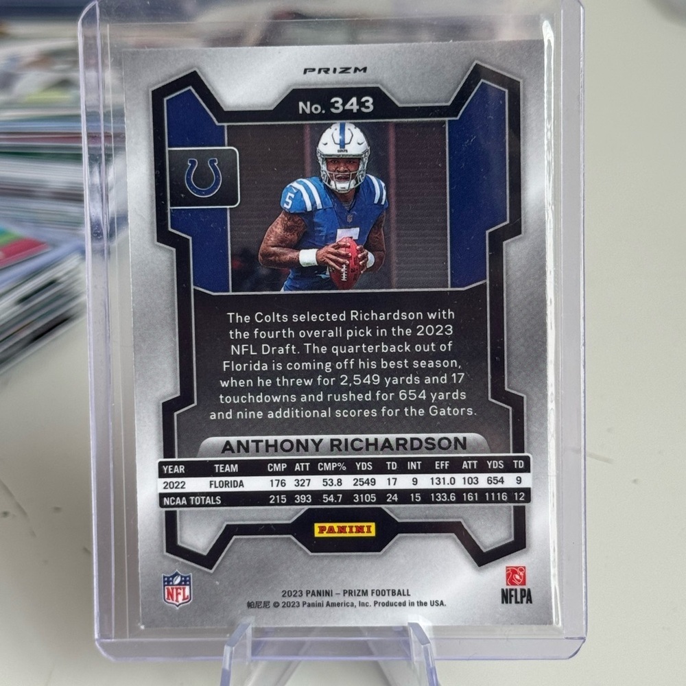 🔥 2023 Anthony Richardson Panini Prizm Green Hologram Rookie. Indy - Picture 2 of 2
